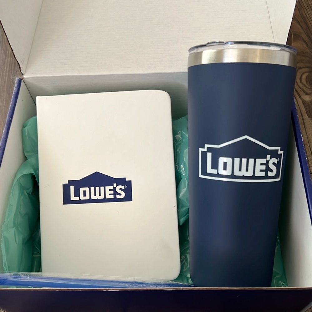 Lowes tumbler and notebook set New